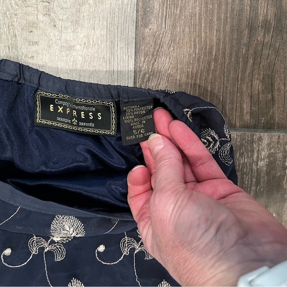 Vintage Compagnie Internationale Express Embroidery Leaves Leaf Maxi Skirt 5/6 - Picture 7 of 10